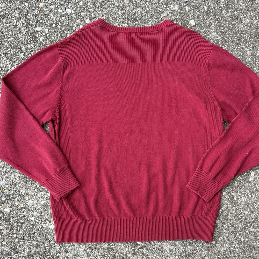 Levi's Sweater Mens XL Red Pullover Crew Neck Ribbed Cuffs Waistband Y2K - Picture 5 of 6